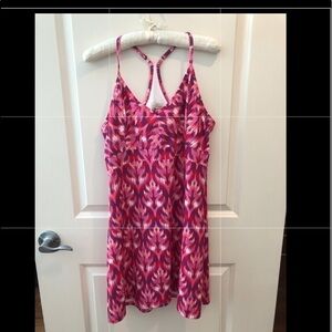 TEHAMA Athletic Dress Medium Pink Watercolor Print